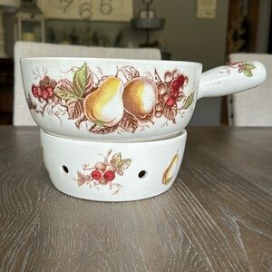 Vintage 1930 Nasco Fruit Arbor Casserole/Soup Tureen Handle Pot